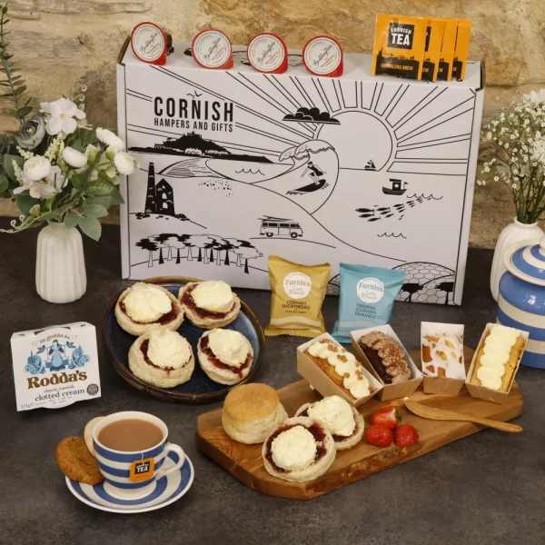 Luxury cream tea with biscuits and tea for four people